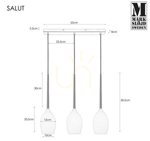 Lampa wisząca Markslojd Salut 3 106808 biała metal szkło 3-punktowa small 2