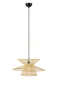 Lampa wisząca Markslojd Duplici 108785 naturalna bambus metal 57 cm small 0