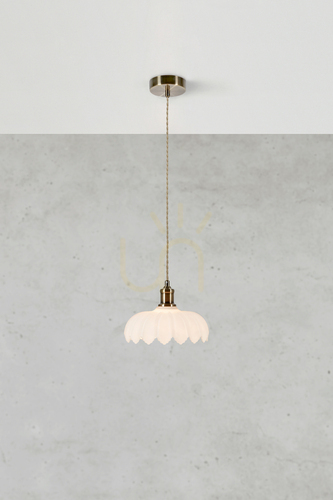 Sprawdź Lampa wisząca Markslojd Kurage 108857 biała antyczny mosiądz 25,5 cm