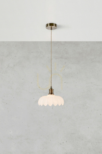 Lampa wisząca Markslojd Kurage 108857 biała antyczny mosiądz 25,5 cm small 1