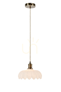 Lampa wisząca Markslojd Kurage 108857 biała antyczny mosiądz 25,5 cm small 0
