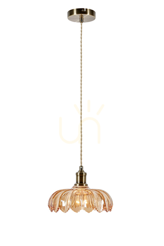 Sprawdź Lampa wisząca Markslojd Kurage bursztynowa antyczny mosiądz 25,5 cm 108858