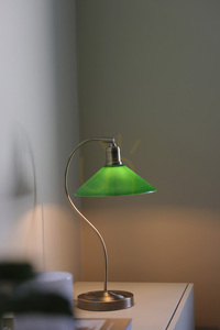 Lampa stołowa Markslojd Vela 108864 zielona antyczny mosiądz 49 cm small 1