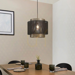 Lampa wisząca Endon Plexus mosiądz stal E27 25 cm small 2