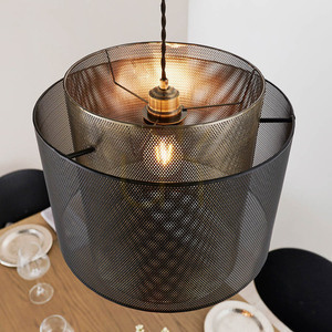 Lampa wisząca Endon Plexus mosiądz stal E27 25 cm small 3