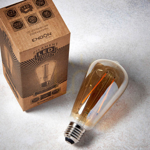 Żarówka LED filament E27 2W bursztynowa Endon szklana, kształt gruszki small 5