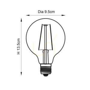 Żarówka LED filament Endon 77108 E27 2 W 230 lm 2200 K, transparentna, Ø 9,5 cm small 1