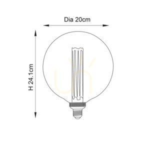Żarówka Globe LED transparentna Endon E27 2.8W 20 cm skłórka small 2
