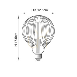 Żarówka dekoracyjna LED Ribb E27 4W 400lm 2000K bursztynowa kula G125 Ø12,5 cm 80179 Endon small 2