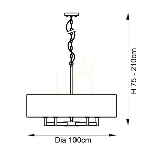 Lampa wisząca Endon Grande szara 5xE27 80 cm small 1