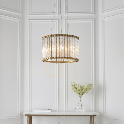 Sprawdź Lampa Wisząca Endon Romola Złota 6xE14 Glamour Ø50 cm