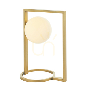 Lampa stołowa Endon Teo biała stal szkło 30 cm small 0