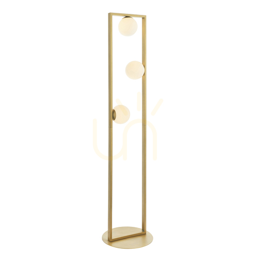 Sprawdź Lampa stojąca Endon Teo biała 3-punktowa stal szkło 141 cm