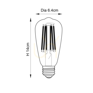 Żarówka LED filament E27 6W bursztynowa Endon small 1