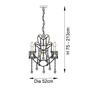 Lampa wisząca Endon Berkley 95524 srebrna 3x E14 z kryształowym szkłem small 2