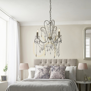 Lampa wisząca Endon Berkley 95524 srebrna 3x E14 z kryształowym szkłem small 4