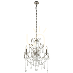 Lampa wisząca Endon Berkley 95524 srebrna 3x E14 z kryształowym szkłem small 9