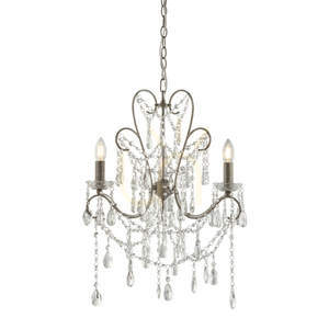 Lampa wisząca Endon Berkley 95524 srebrna 3x E14 z kryształowym szkłem small 0