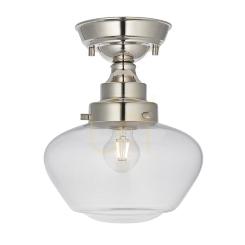 Sprawdź Lampa sufitowa Endon Camberley srebrna stal szkło E27 1x10W dimmable