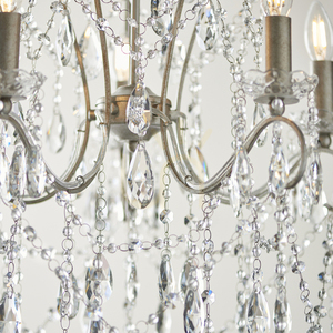 Lampa wisząca Endon Berkley srebrna 5xE14 szklana 54 cm small 1