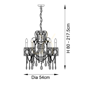 Lampa wisząca Endon Berkley srebrna 5xE14 szklana 54 cm small 2