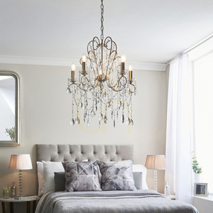 Lampa wisząca Endon Berkley srebrna 5xE14 szklana 54 cm small 4