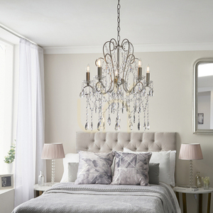 Lampa wisząca Endon Berkley srebrna 5xE14 szklana 54 cm small 5