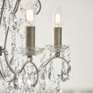 Lampa wisząca Endon Berkley srebrna 5xE14 szklana 54 cm small 9