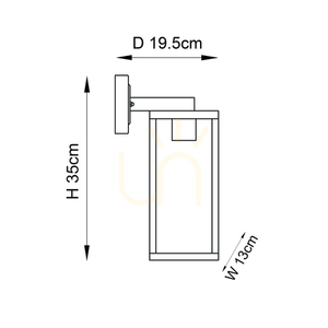 Kinkiet Endon Hamden czarny E27 aluminium szkło 35 cm small 2