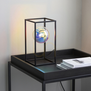 Lampa stołowa Endon Kinjo czarna z iryzującym szkłem G9 30 cm small 3