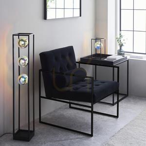 Lampa stołowa Endon Kinjo czarna z iryzującym szkłem G9 30 cm small 4