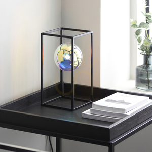Lampa stołowa Endon Kinjo czarna z iryzującym szkłem G9 30 cm small 5