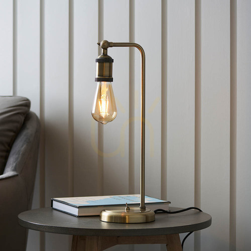 Sprawdź Lampa stołowa Endon Hal, postarzany mosiądz, E27, 45,3 cm