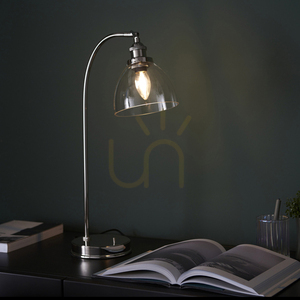 Lampa stołowa Endon Hansen srebrna stal szkło E14 3 Lampa stołowa Endon Hansen srebrna stal szkło E14 small 3
