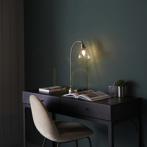 Lampa stołowa Endon Hansen srebrna stal szkło E14 5 Lampa stołowa Endon Hansen srebrna stal szkło E14 small 5