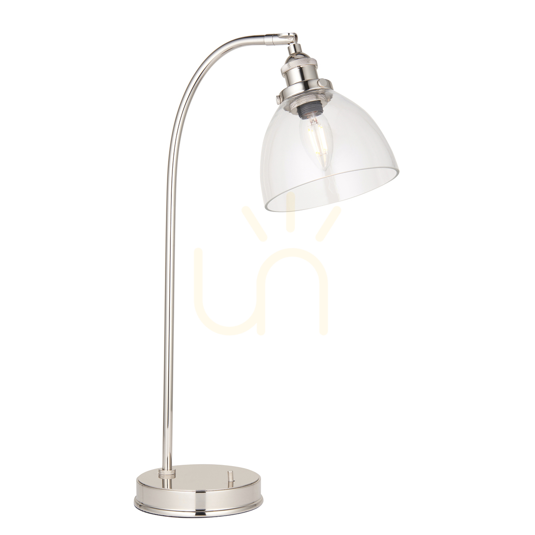Sprawdź Lampa stołowa Endon Hansen srebrna stal szkło E14 Lampa stołowa Endon Hansen srebrna stal szkło E14