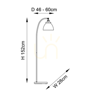 Lampa stojąca Endon Hansen srebrna stal szkło E27 152 cm small 2