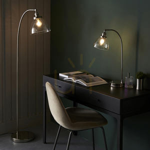 Lampa stojąca Endon Hansen srebrna stal szkło E27 152 cm small 4