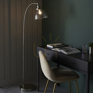 Lampa stojąca Endon Hansen srebrna stal szkło E27 152 cm small 5
