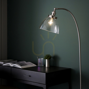 Lampa stojąca Endon Hansen srebrna stal szkło E27 152 cm small 6