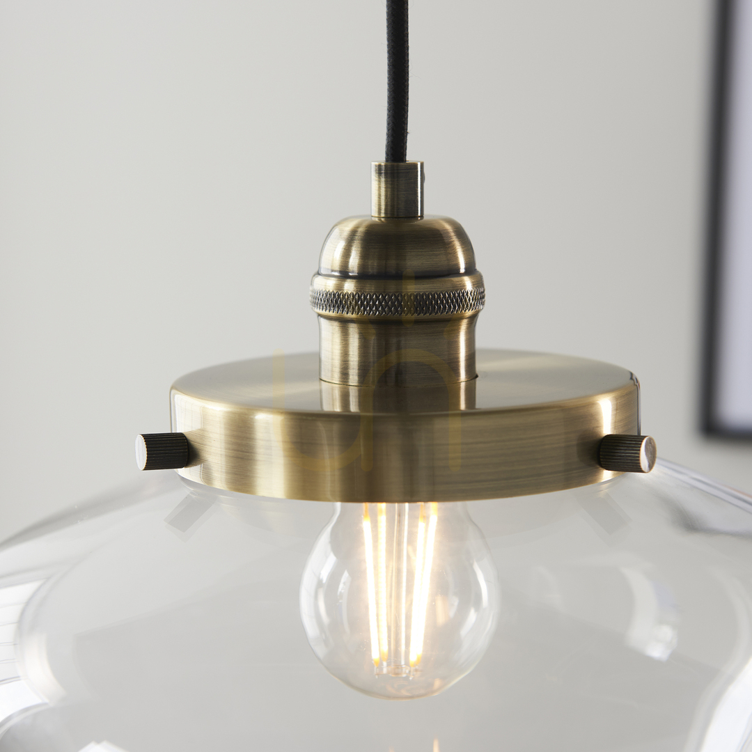 Obejrzyj Lampa wisząca Endon Camberley mosiądz szkło E27 30 cm Lampa wisząca Endon Camberley mosiądz szkło E27 30 cm