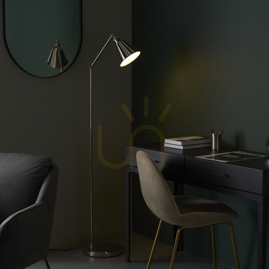 Wyświetl Lampa stojąca Endon Hal srebrna stal E27 Lampa stojąca Endon Hal srebrna stal E27