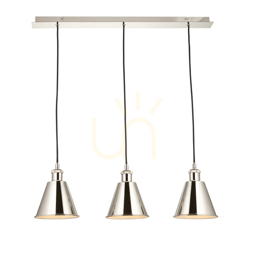 Sprawdź Lampa wisząca Endon Hal 3×E27 nikiel 73 cm