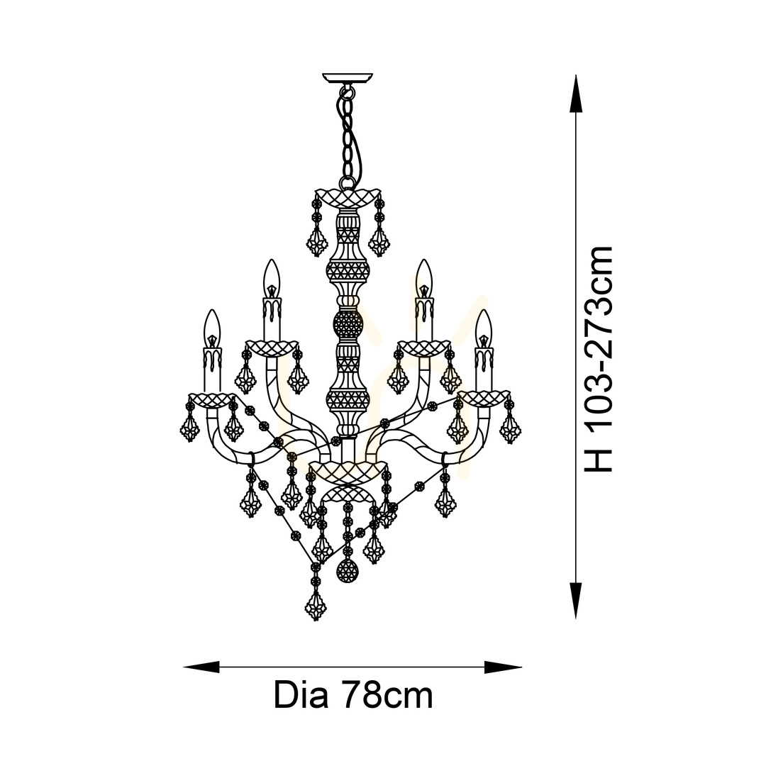 Obejrzyj Lampa Wisząca Endon Clarence Chrom 12xE14 Akryl Stal 78 cm Lampa Wisząca Endon Clarence Chrom 12xE14 Akryl Stal 78 cm