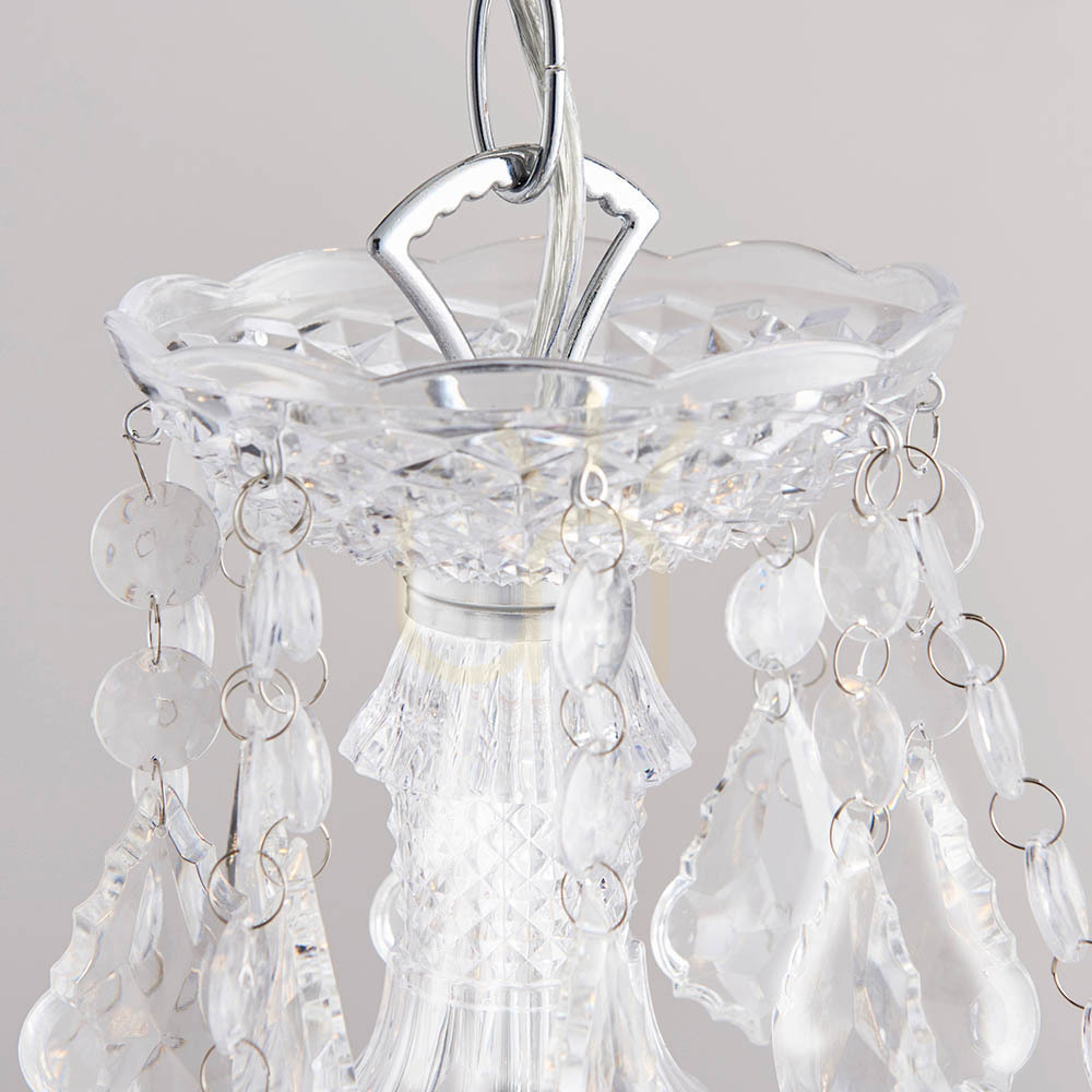 Wyświetl Lampa Wisząca Endon Clarence Chrom 12xE14 Akryl Stal 78 cm Lampa Wisząca Endon Clarence Chrom 12xE14 Akryl Stal 78 cm