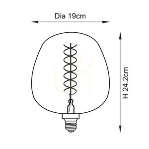 Żarówka LED Endon Helix 98083 E27 4 W, szkło przydymione, 1800 K, Ø19 cm small 2