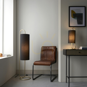 Lampa stołowa Endon Klip w kolorze antycznego mosiądzu z czarnym abażurem E27, 50 cm small 4