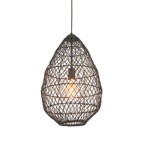 Sprawdź Lampa wisząca rattanowa czarna Endon Pimva E27 35 cm