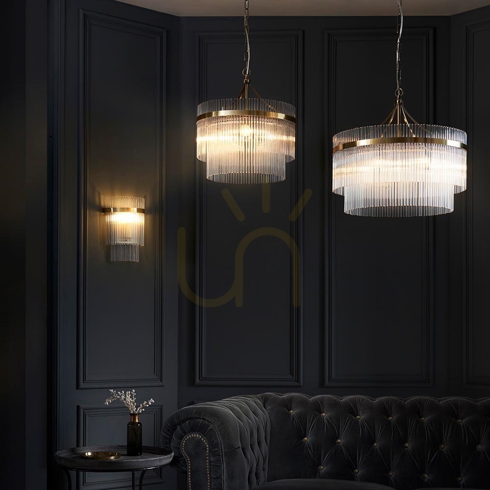Zobacz Lampa wisząca Endon Marietta mosiądz, 5x E14, 50 cm Lampa wisząca Endon Marietta mosiądz, 5x E14, 50 cm