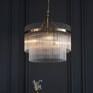 Lampa wisząca Endon Marietta 99167 antyczny mosiądz 3xE14 szklane pręciki Ø40 cm small 3